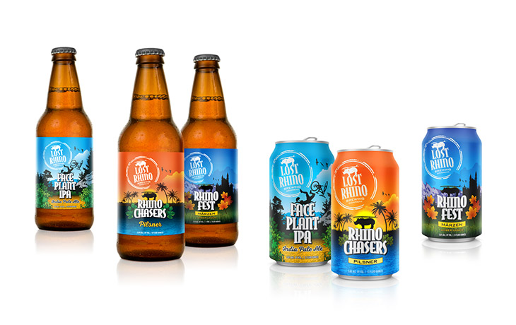 Lost Rhino Brewing Company Package Designs, Branding