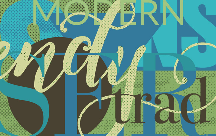 trends in fonts and shapes that are part of logos